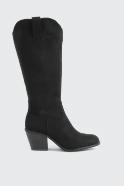 Faux Suede Cowboy Boots