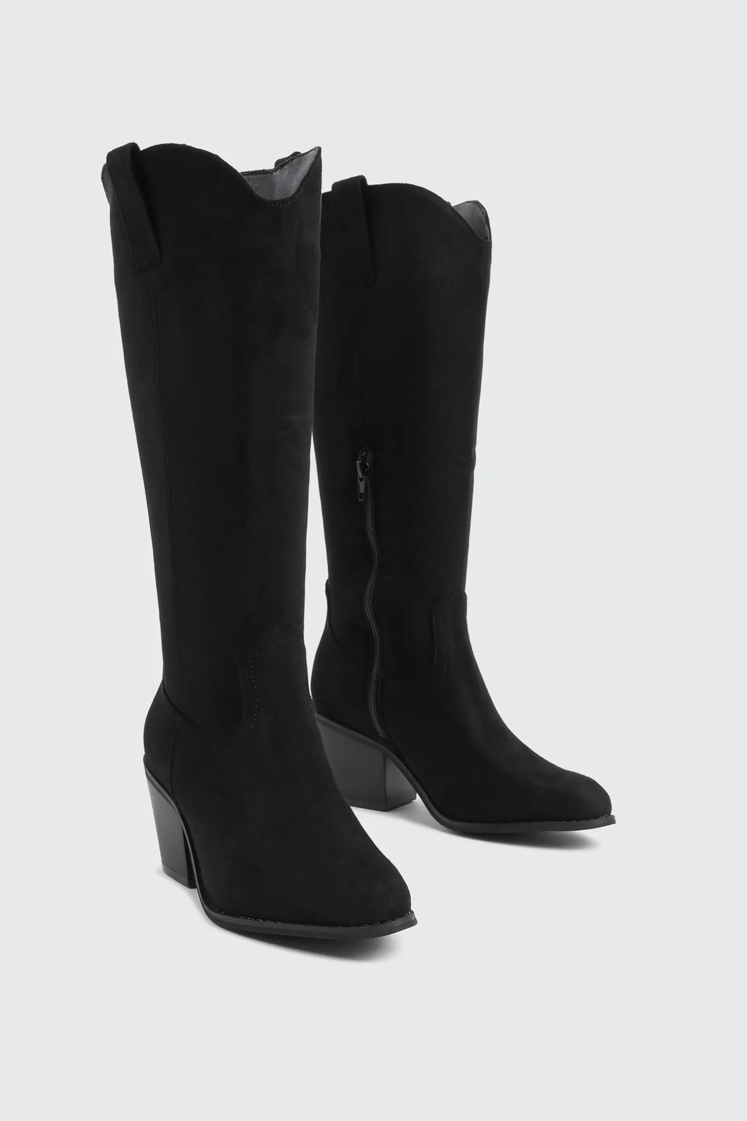 Faux Suede Cowboy Boots