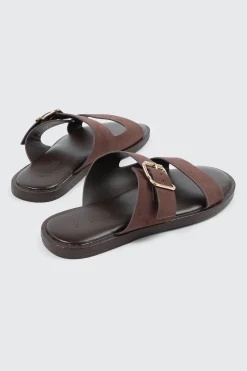 Faux Suede Flat Sandals
