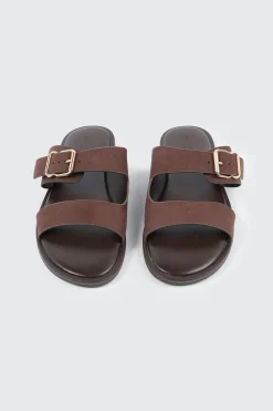 Faux Suede Flat Sandals