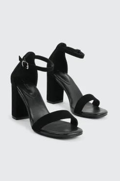 Faux Suede High Heel Sandals