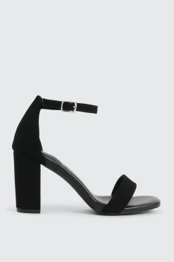 Faux Suede High Heel Sandals