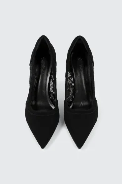 Faux Suede & Lace Pumps