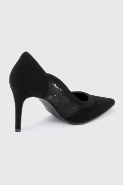 Faux Suede & Lace Pumps