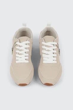Faux Suede Lace Up Sneakers with Charm