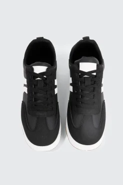 Faux Suede & Leather Contrast Sneakers