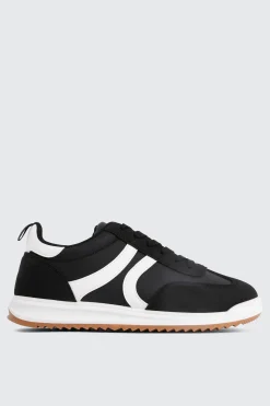 Faux Suede & Leather Contrast Sneakers