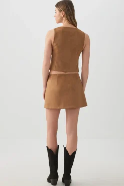Faux Suede Micro Skort