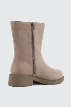 Faux Suede Mid Calf Boots