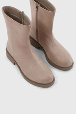 Faux Suede Mid Calf Boots