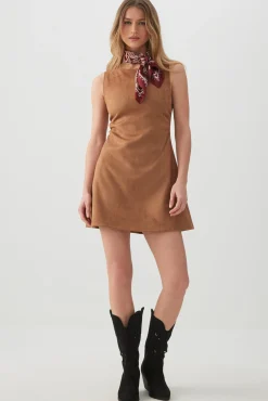 Faux Suede Mini Dress