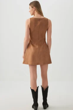 Faux Suede Mini Dress