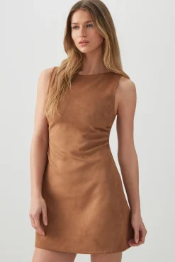 Faux Suede Mini Dress