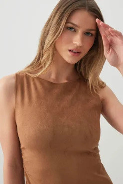 Faux Suede Mini Dress