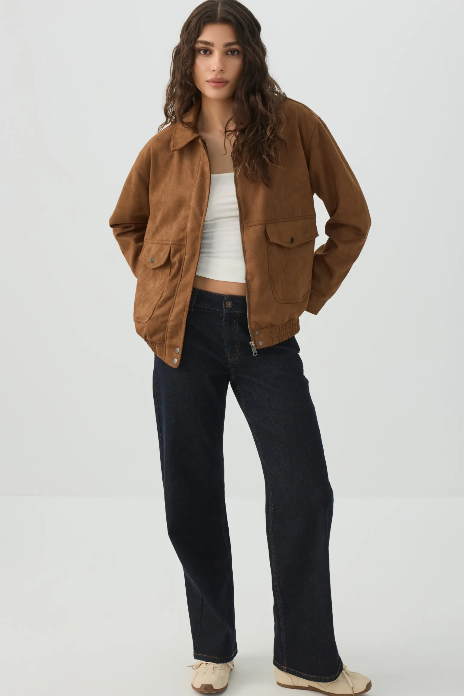 Faux Suede Oversized Jacket