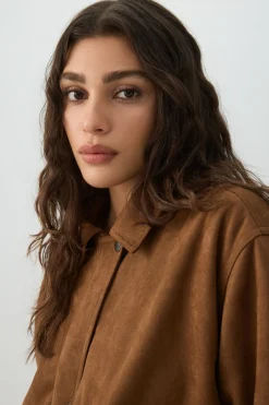 Faux Suede Oversized Jacket
