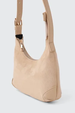 Faux Suede Shoulder Bag