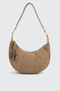 Faux Suede Shoulder Bag