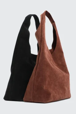 Faux Suede Shoulder Bag