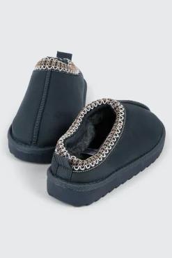 Faux Suede Slip On Mules