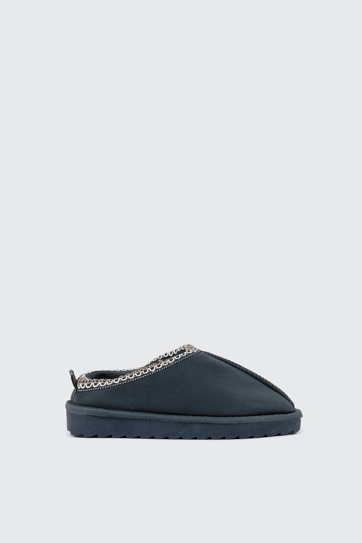 Faux Suede Slip On Mules