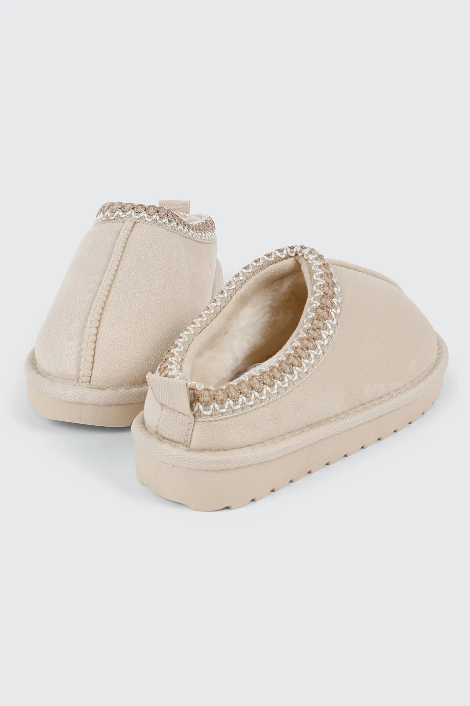 Faux Suede Slip On Mules