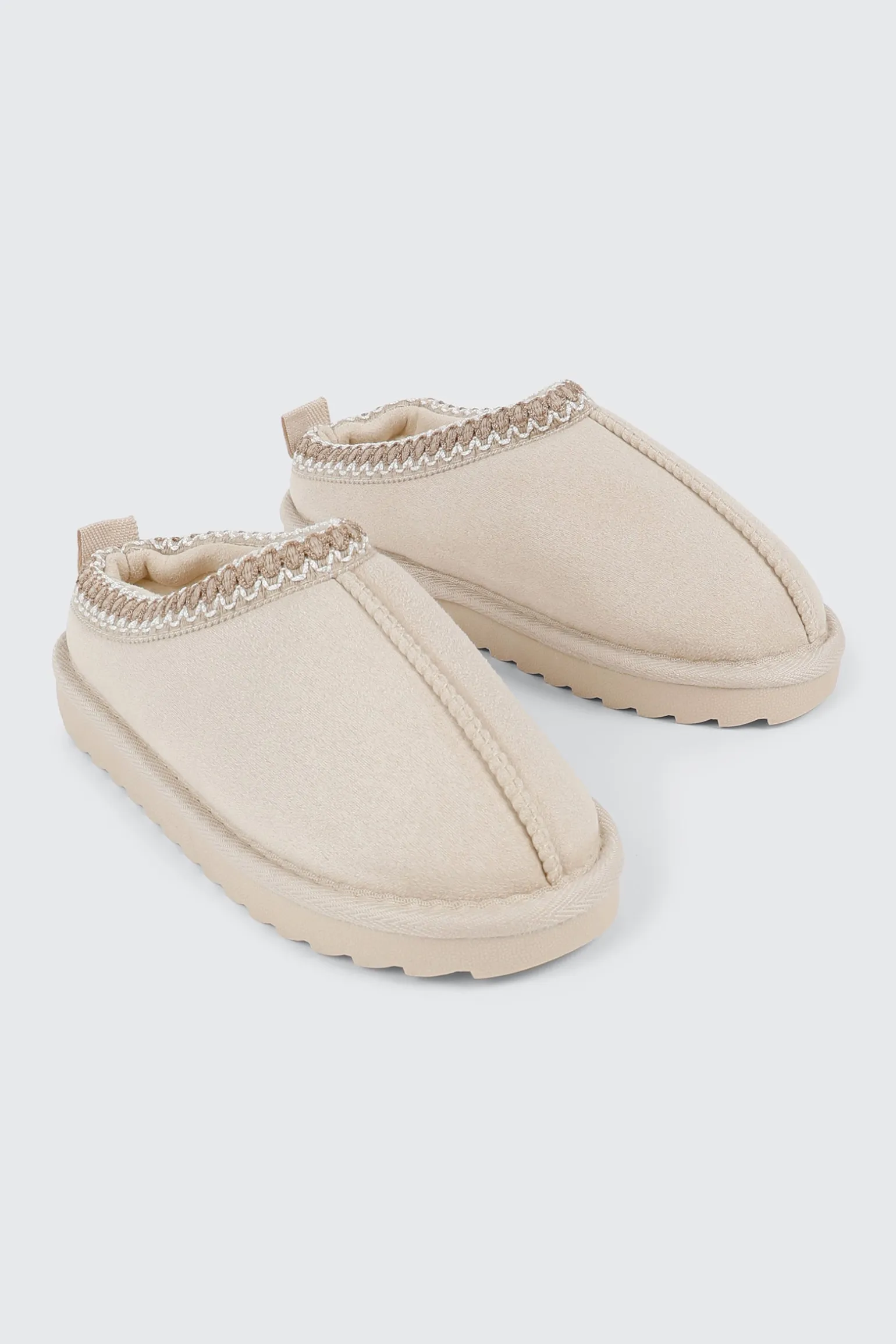 Faux Suede Slip On Mules