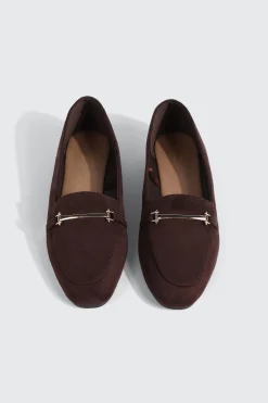 Faux Suede Square Toe Loafers