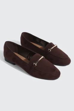 Faux Suede Square Toe Loafers