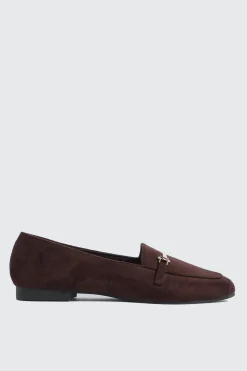 Faux Suede Square Toe Loafers