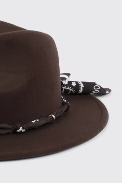 Felt Fedora Hat with Embellishment