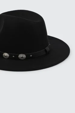 Felt Fedora Hat with Embellishment