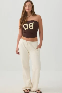 Fine Rib Cotton Blend Tube Top