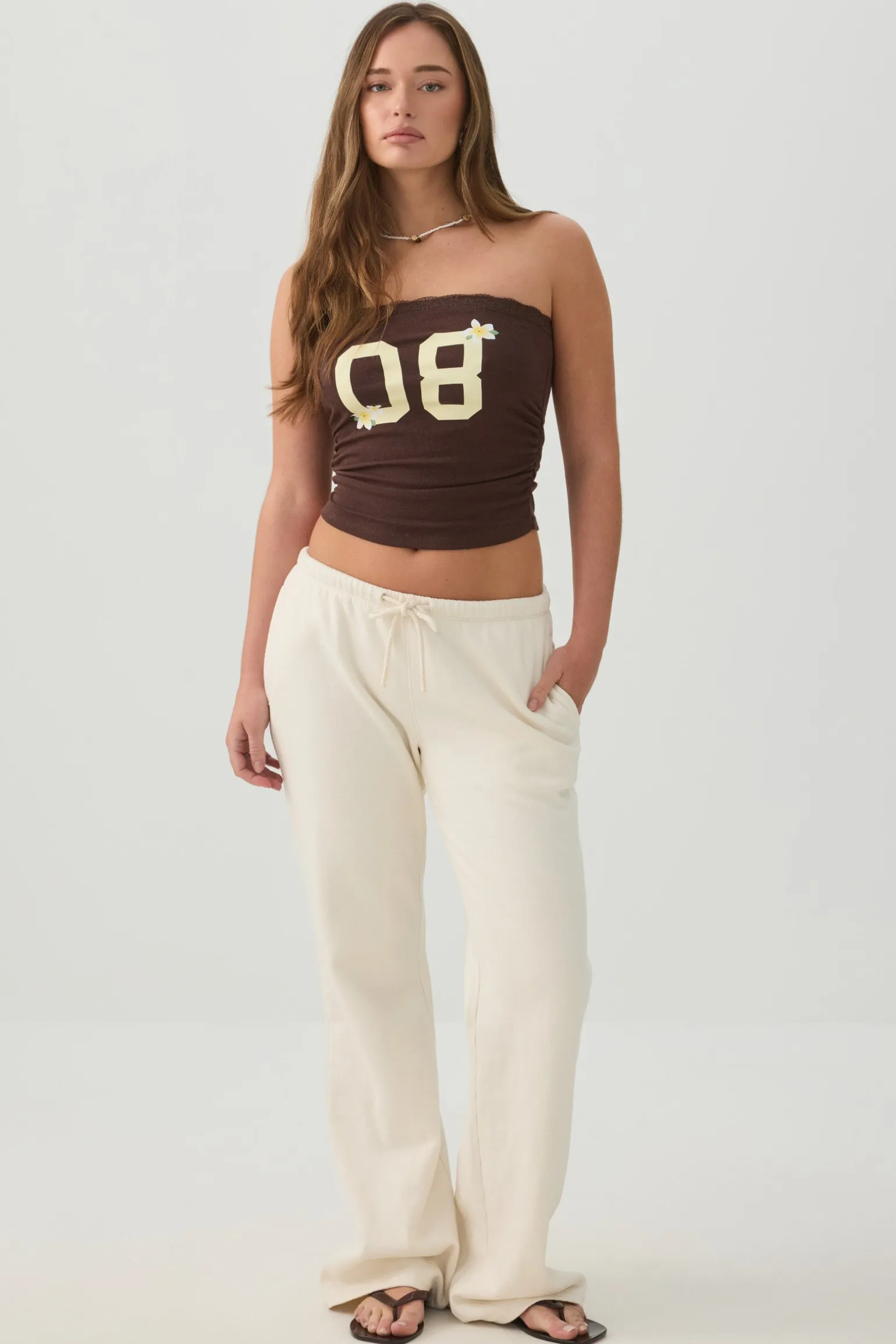 Fine Rib Cotton Blend Tube Top