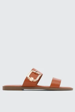 Flat Sandals with Chunky Buckle Detail
