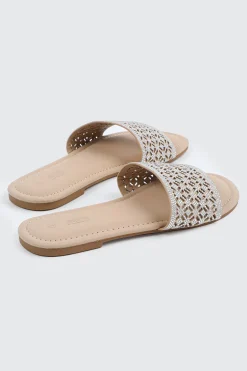 Flat Sandals with Cutout Design