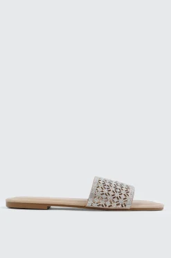Flat Sandals with Cutout Design