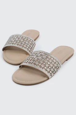 Flat Sandals with Cutout Design