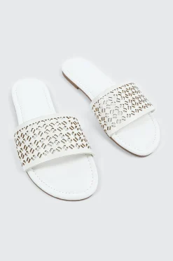 Flat Sandals with Cutout Design