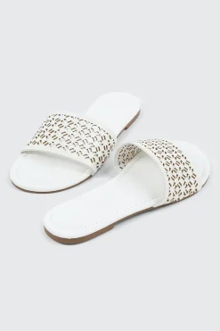 Flat Sandals with Cutout Design