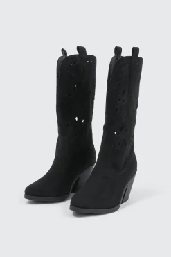 Floral Cutout Cowboy Boots