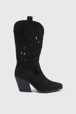 Floral Cutout Cowboy Boots
