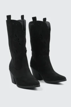 Floral Cutout Cowboy Boots