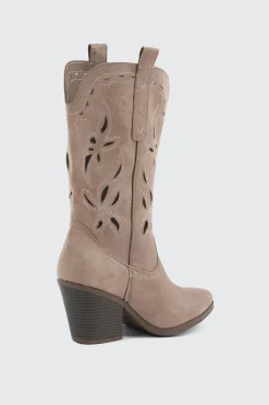 Floral Cutout Cowboy Boots