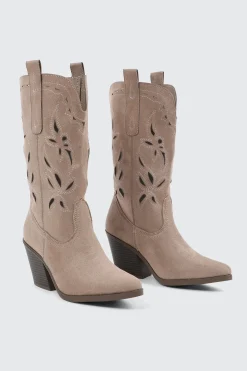 Floral Cutout Cowboy Boots