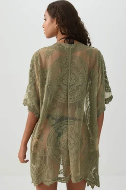 Floral Embroidered Cover Up