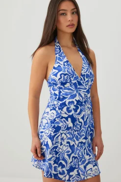 Floral Halter Mini Dress