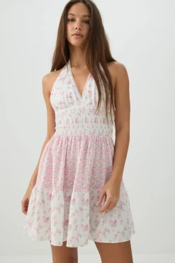 Floral Halter Mini Dress