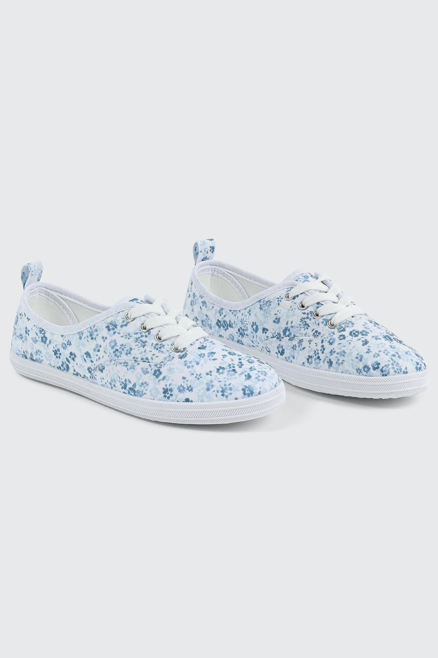 Floral Lace up Sneakers