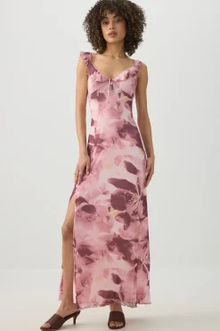 Floral Maxi Tie Front Dress